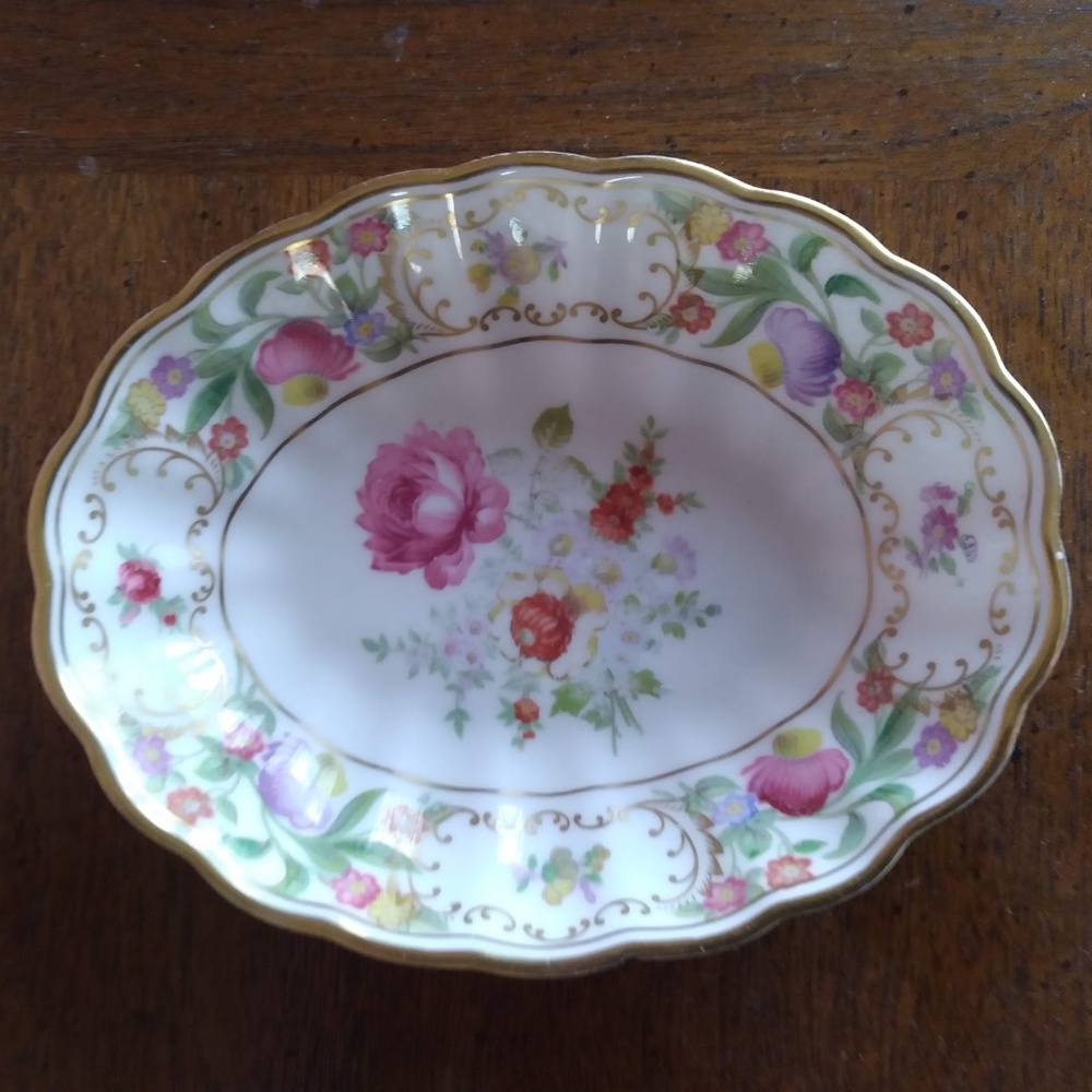 Dresden Springs Hammersley Bone China Made in England Elongated Bowl
